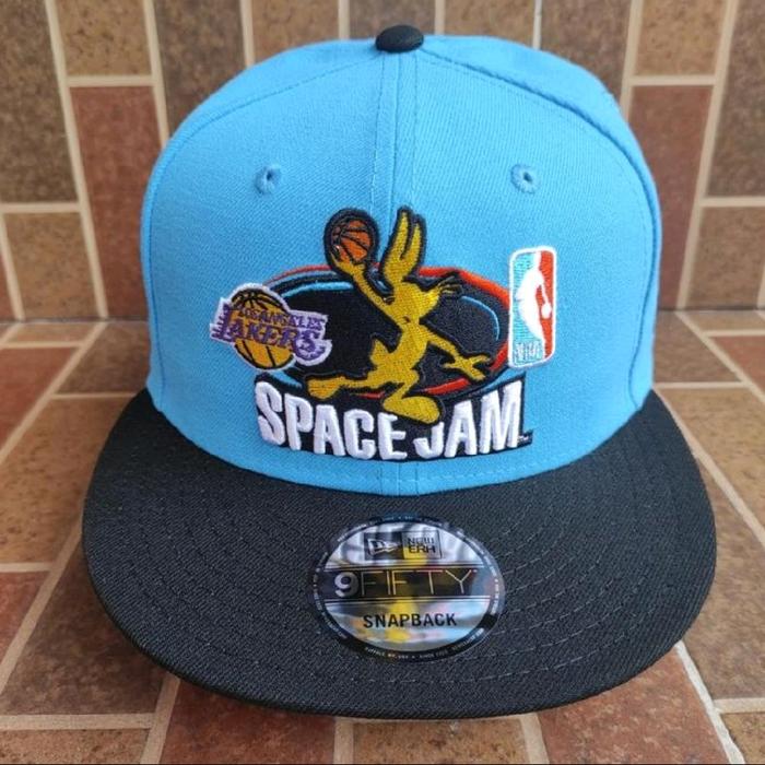 topi Era Space Jam 9FIFTY SNAPBACK Biru dan Hitam Desain Looney Tunes NBA Lakers Original 100%