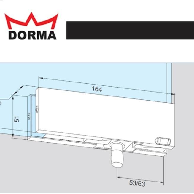 patch fiting PT30. PT40 DORMA engsel kaca