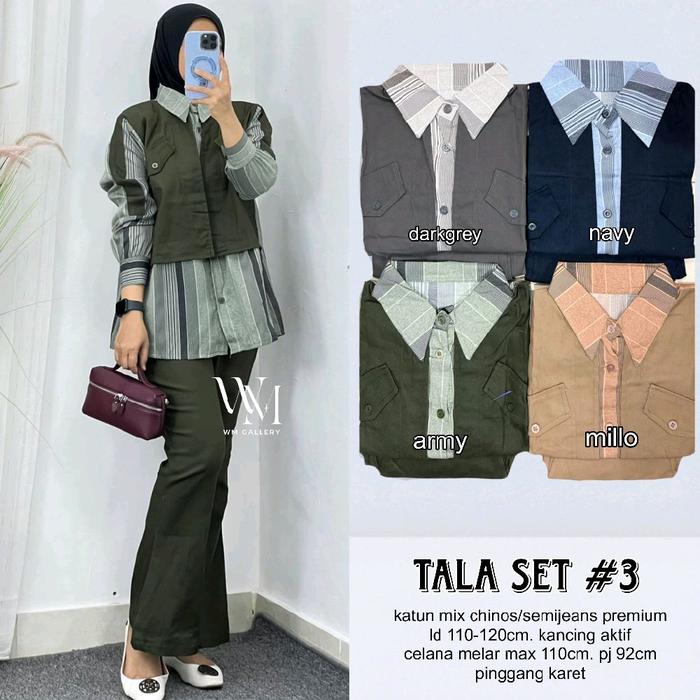 [ W&M ] Tala Safia Cindy Richi Ifaya Set Atasan Blouse & Bawahan Celana Setelan Wanita Katun Mix Chi