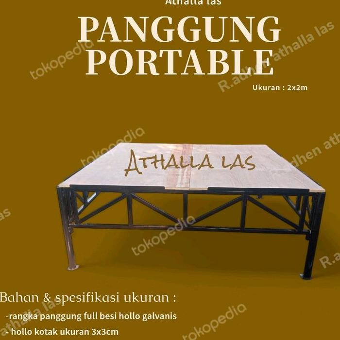 Athalla Las Panggung Portable Senam Viral Feminine Tetes Kelapa 2x2m Bahan Besi Galvanis Pipa 2,5inc