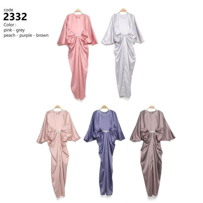 Kaftan Satin Armani Premium Modern Premium Kaftan Muslim Wanita Modern Baju Swarovsky Lebaran Kado M