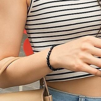 Gelang Black Onyx Afirmasi Positif Perlindungan