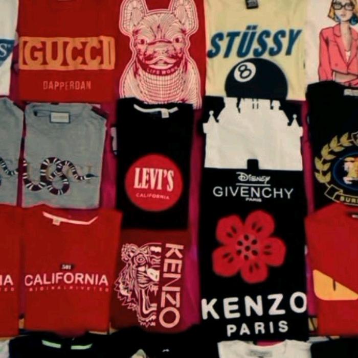 Kaos Thrift Baju dan hoodie Pria Wanita dengan desain Logo dan Warna Menarik Sweater Distro Motif Ke