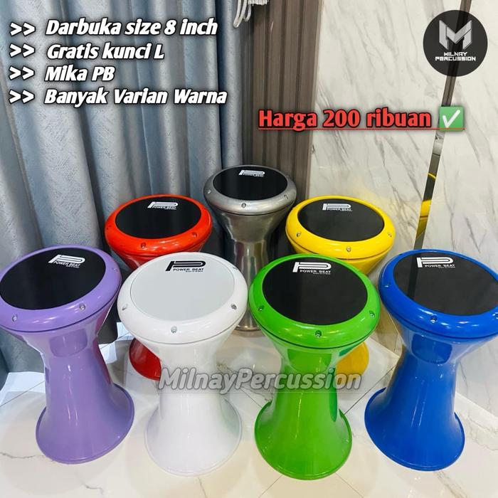 Darbuka polos ukuran 8 inch mika power beat