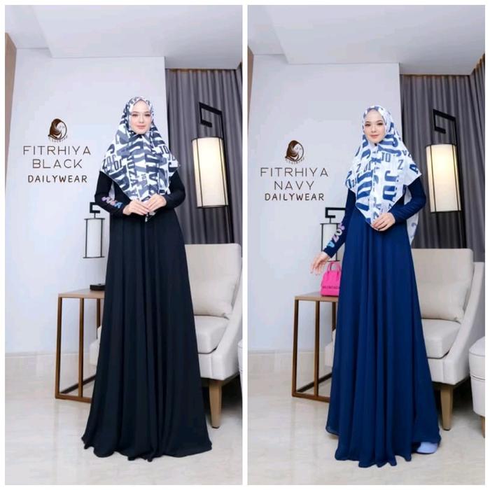 fitrhiya series joza fitrhiya black joza fitrhiya navy joza gamis ceruty joza gamis hitam joza dress