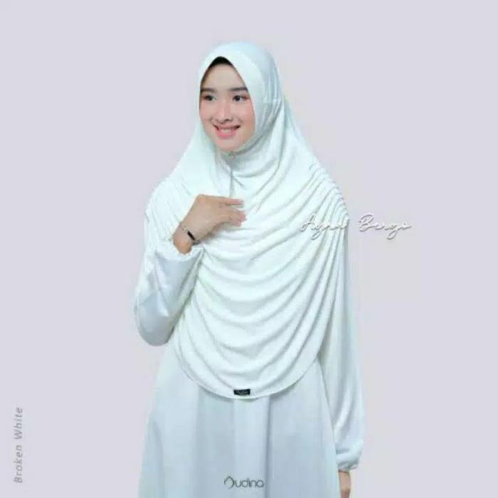 Jilbab Putih Tulang ORI Audina/Jilbab Ayra Broken White/BergoPutihAudina/JilbabUmroh&Haji
