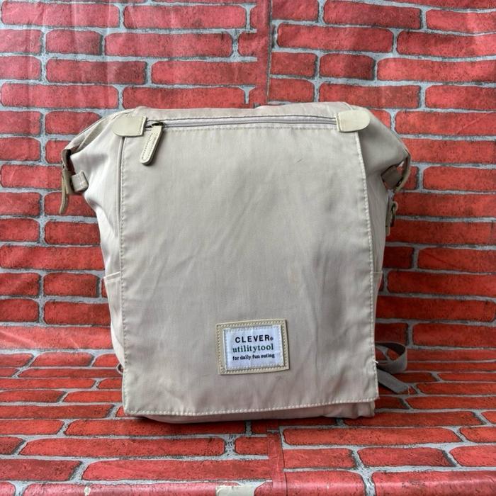 TAS RANSEL PRIA WANITA CLEVER SECOND BRANDED CREAM