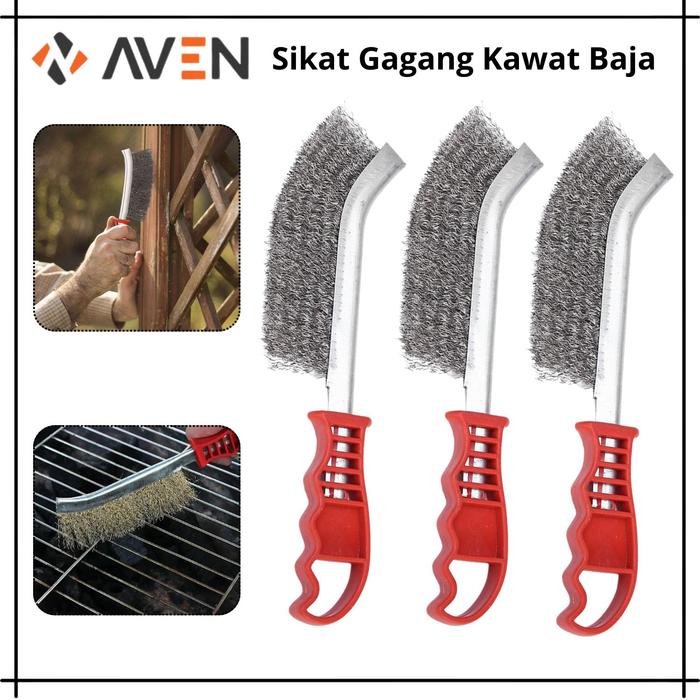 Sikat Kawat Baja Kuningan Lengkung Gagang Plastik Bengkok Sikat Termurah