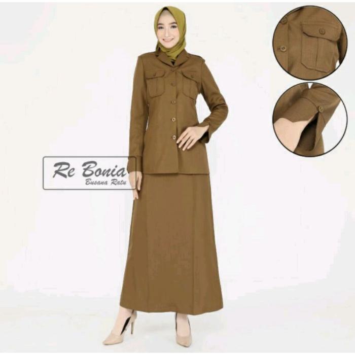 New!!! Seragam Rebonia / Seragam Kheki Pns Wanita / Baju Dinas Pemda / Baju Pemda Pns / Seragam Pemd
