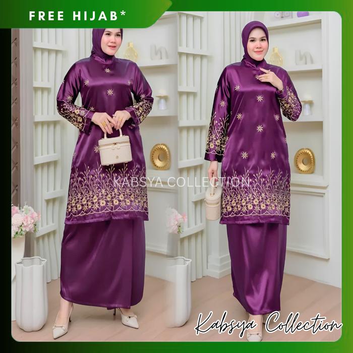 INSTANT COD Setelan Baju Kurung Zarina – Baju Gamis Bahan Yokohama Premium Set Kebaya Kurung Pelangi