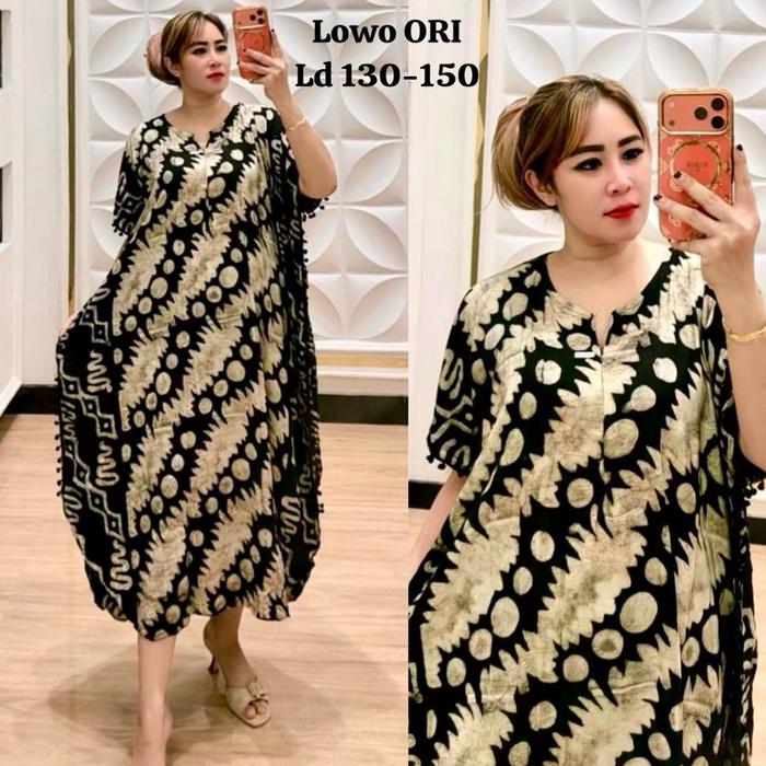 Daster Lowo ORI Ld 130-150 Baju Muslim Wanita Nyaman Elegan Rayon Super Tebal Adem Gamis Termurah