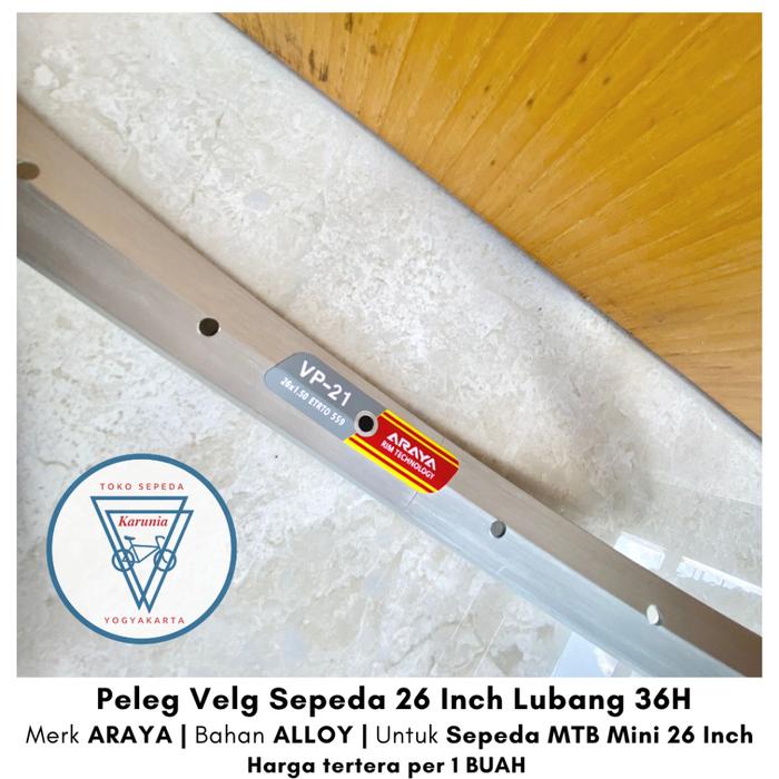 Peleg Velg Velk Rim Rims Sepeda MTB Federal Mini Culture Kalcer Commuter Vintage Retro 26 Inch ARAYA