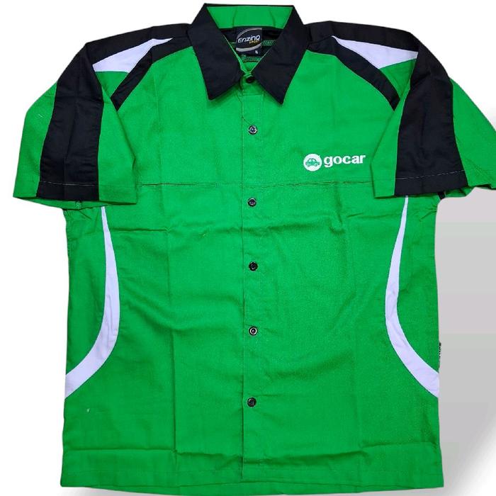 KEMEJA GOCAR, BAJU GOCAR, BAJU TAXI ONLINE Nyaman Logo Bordir Tebal