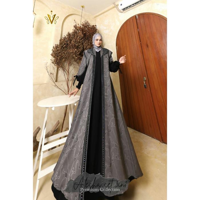 Gamis Alesha Dan Khalisa Set Scraf By Trevana Motif Mewah