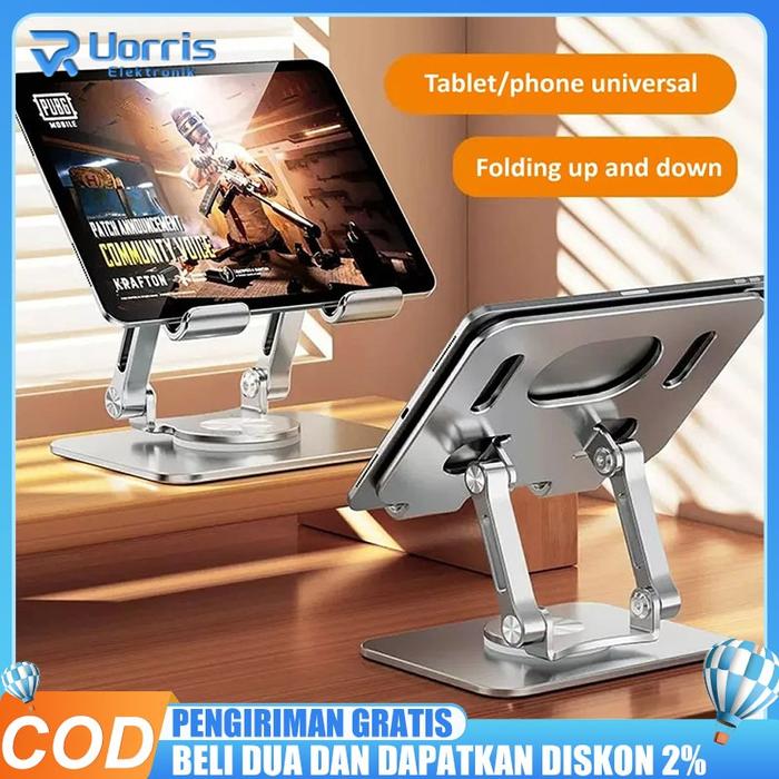 Tablet Stand Holder Bracket Lipat Desktop 360 Degree Rotatable / Tablet Stand Holder Aluminium Alloy