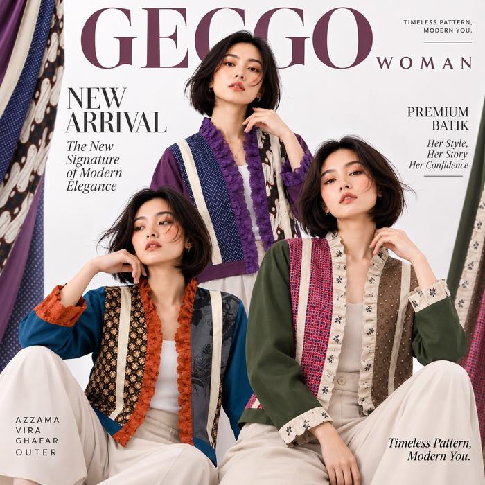 GEGGO - ARAZ Outer Atasan Wanita Motif Batik k Bahan Katun Mix Brukat by Geggo Woman