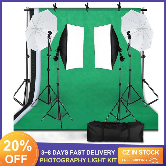 Andoer Studio Light Kit Softbox Lighting Set 45W LED Light Bulbs/
