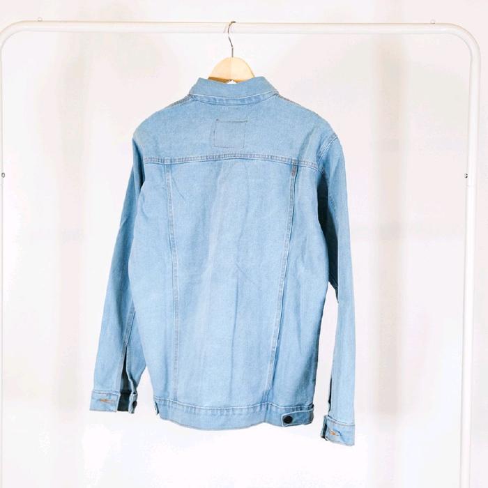 Jaket Jeans Pria 424 Warna Bioblitz Mustrad Army Hitam Marron Bahan Denim Sandwash