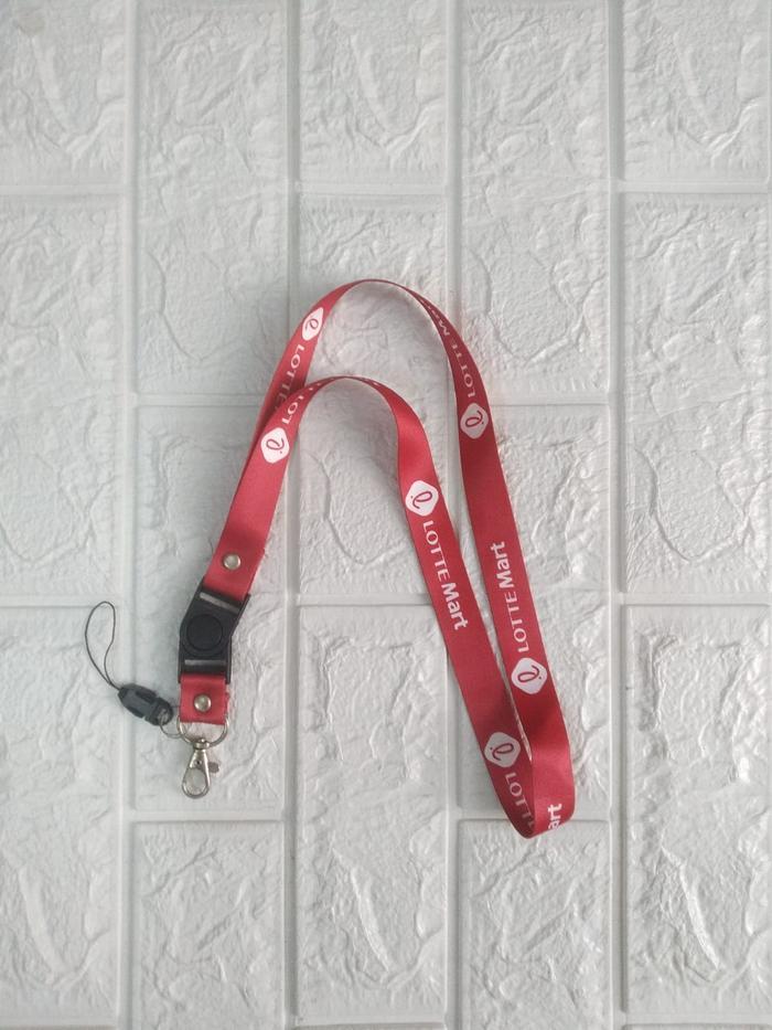 LOTTE MART Lanyard/Tali Gantungan ID Card - Dompet 4 Kartu, Free Strap