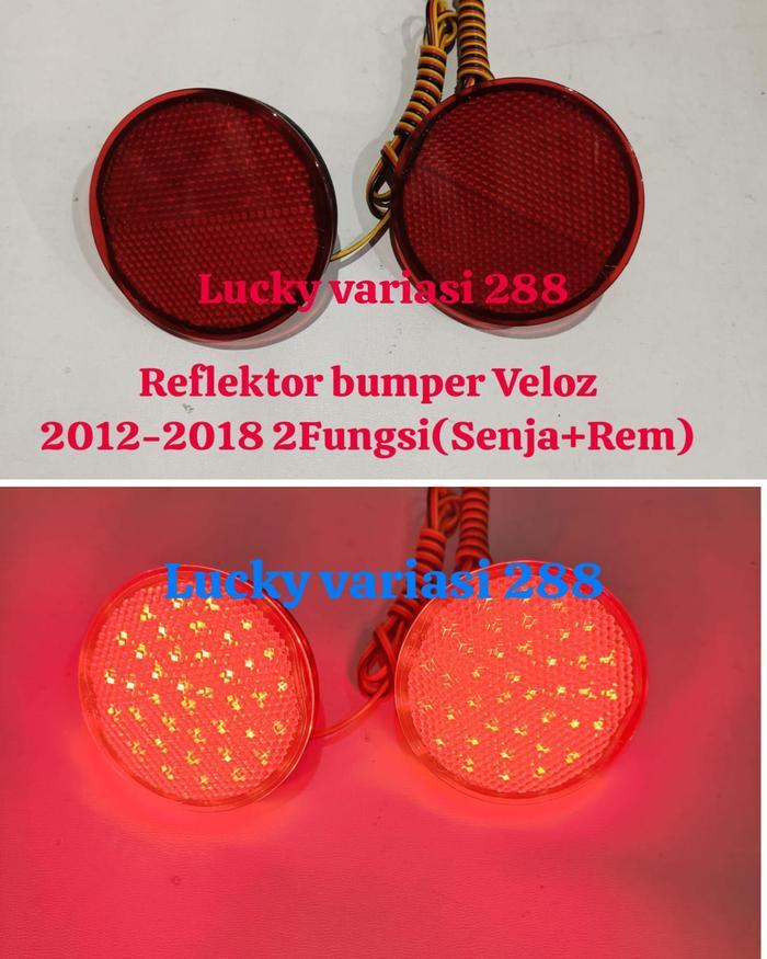 LAMPU LED REFLECTOR REFLECTOR MATA KUCING BUMPER BELAKANG ALL NEW AVANZA VELOZ 2012-2018 2FUNGSI & 3