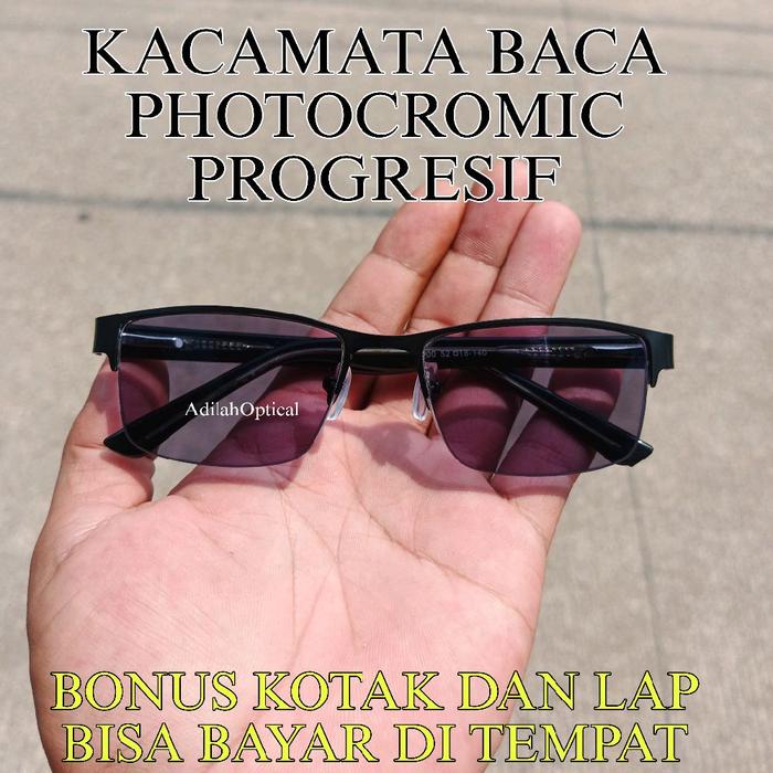 KACAMATA BACA PRIA PROGRESIF PHOTOCROMIC UNTUK BACA DAN JALAN KACAMATA PLUS BIFOCAL KRYPTOK BONUS BO