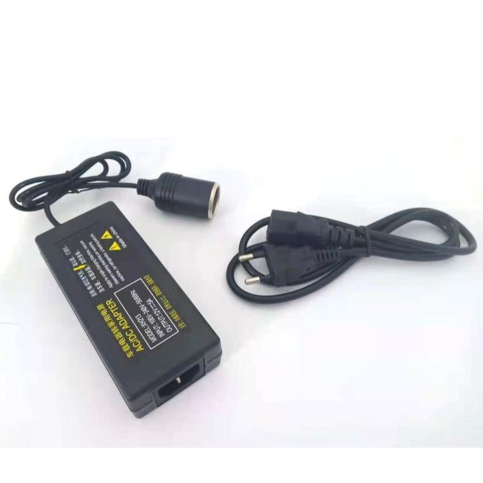 ADAPTOR POMPA BAN MOBIL DAN VACUUM CLEANER CONVERTER AC DC 220V AC 12 V DC 5 AMPERE MULTIFUNGSI SERB
