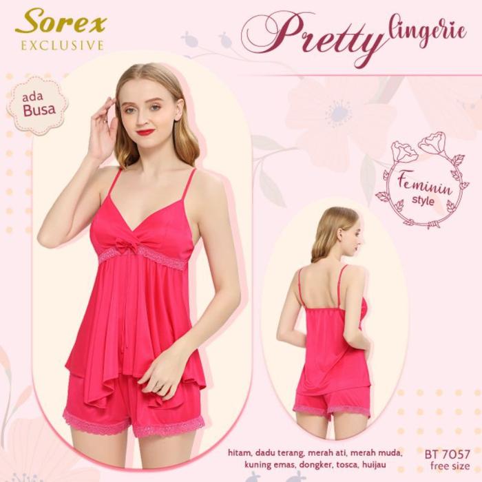 Stelan Atasan+Hotpans Satin Premium Exclusive Sorex 7057 ORIGINAL BAJU TIDUR LINGERIE