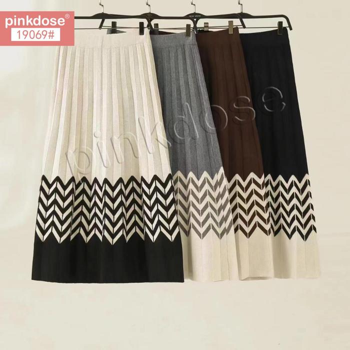 TERBARU ROK MOTIF RAJUT IMPORT PINKDOSE