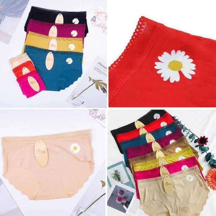 Cd Wanita A08 Motif Bunga DAISY Celana Dalam Seamless Tanpa Jahitan A 08 Sempak Cewek Perempuan Dewa