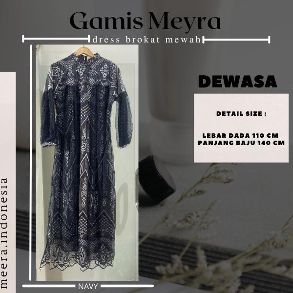 Meera - Meyra Gamis Brukat/Dress Kondangan/Gamis Motif Bunga/ Baju Kondangan Wanita Kekinian Bahan T