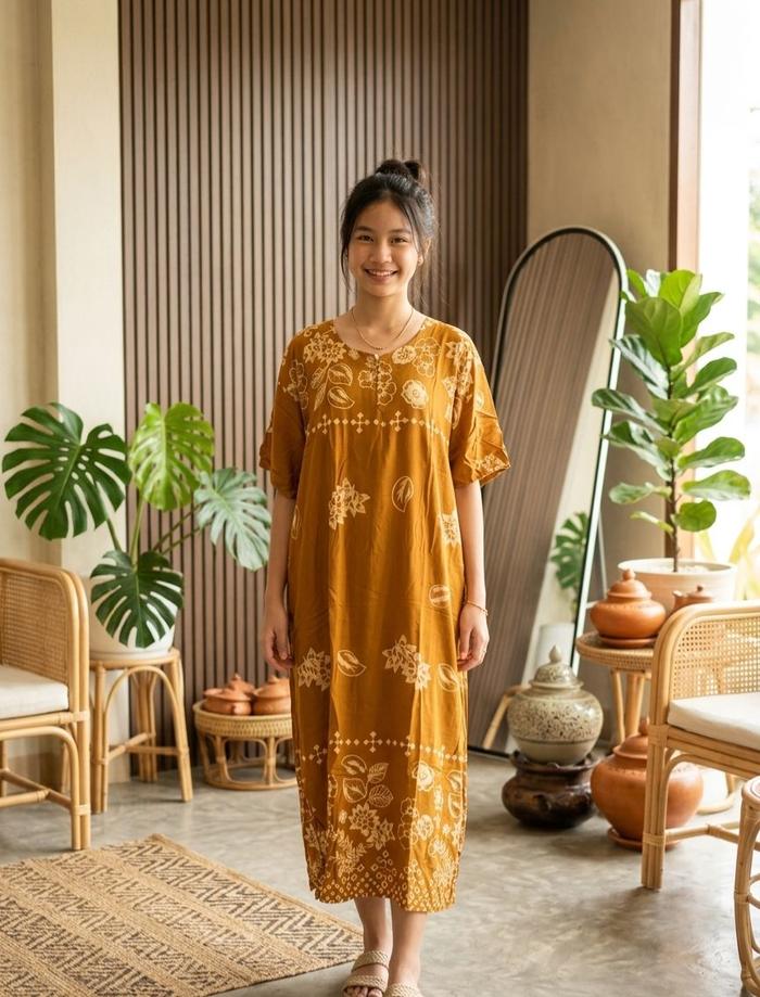 Kanaya Dress Daster Rayon Jumbo LD 125 Busui Friendly