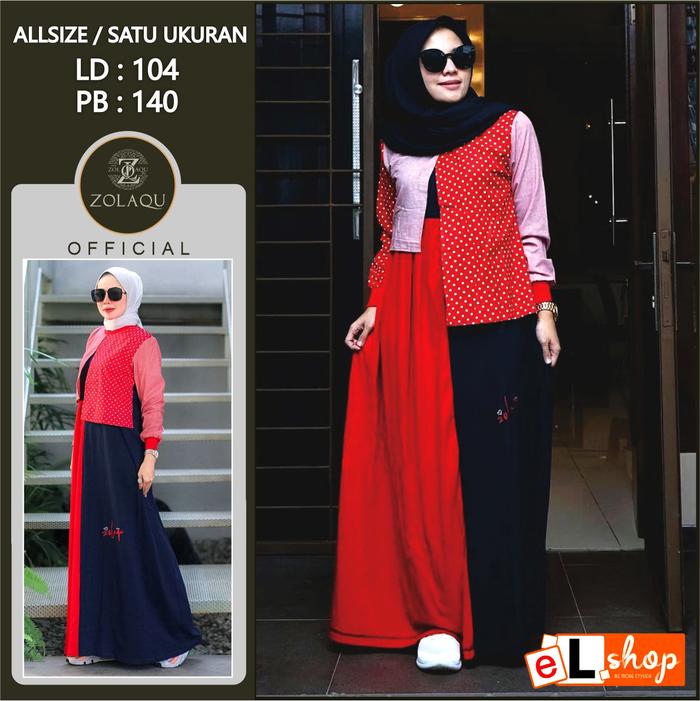 GAMIS ZOLAQU ORIGINAL TERBARU 2024 Baju Wanita Model Sekarang Dres Hijab Style Modern Jumbo Official
