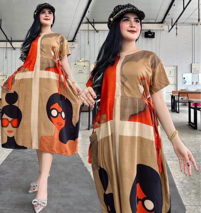 Younique by jihan batik Pusaka Jaya chibi daster Arab centini DASTER JUMBO KEKINIAN Busui Dress Rayo