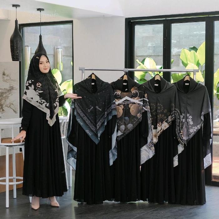 M Miranda gamis syari syar'i seri edisi hitam series ori by Bermereks Dress Pesta Gaun Wanita Midi