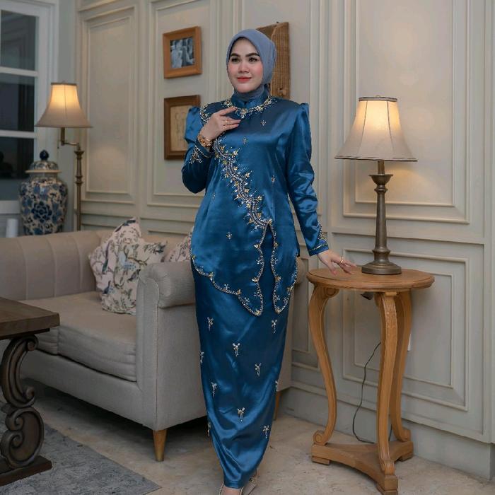 Set Tunik Nayra Kurung Melayu Kombinasi Payet Bahan Yokohama Silk Adem Mewah Dan Nyaman Baju Setelan