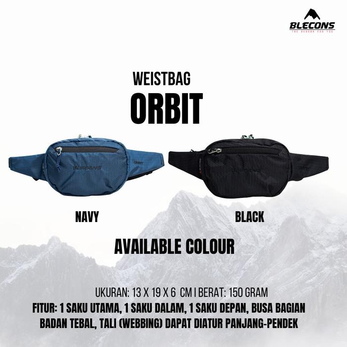 Blecons- Tas WaistBag Orbit Tas Selempang Polos Pinggang Pria