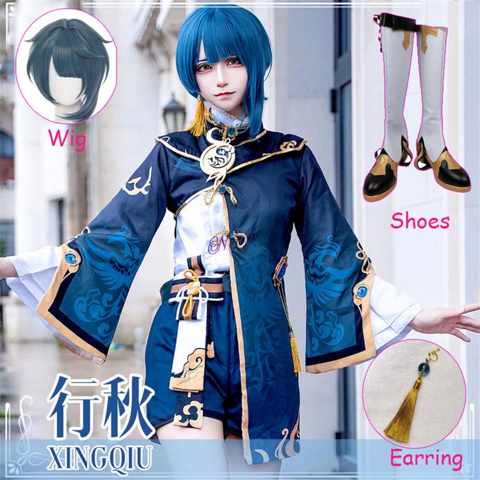 Anime Game Genshin Impact XingQiu Cosplay Costume Xing Qiu Outfit