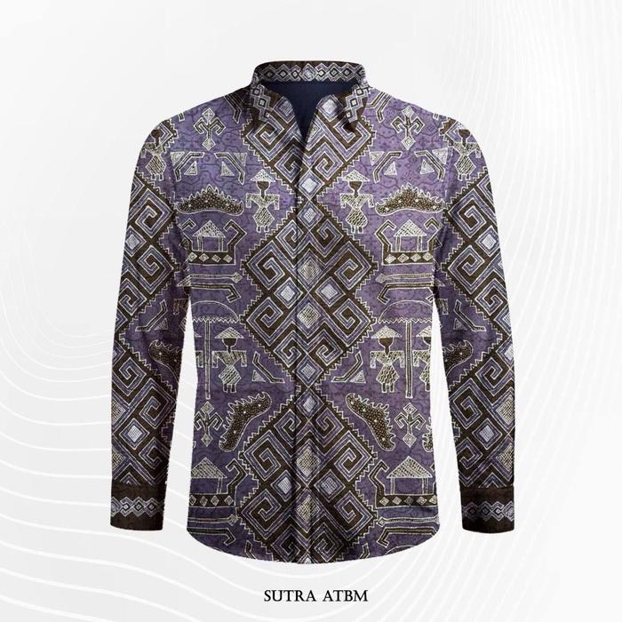 Kain batik tulis sutra atbm polos Batik Lampung Motif Siger & Kapal exclusive - SABRANG LOR BATIK S0