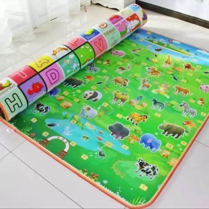 Karpet Lantai Plastik Tebal Dan Empuk Alas Sajadah Tikar Lipat Gulung Spons Karakter Motif