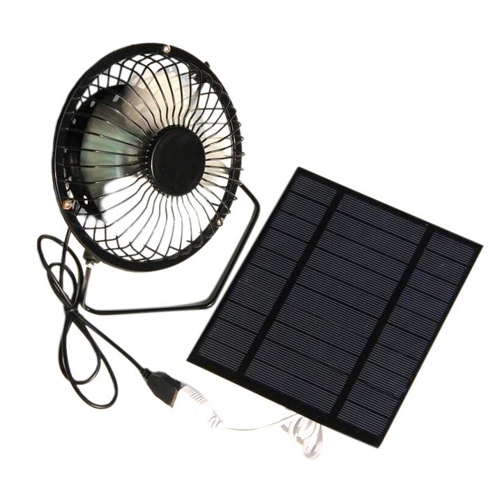 5W 5V Solar Panel Powered Fan, Mini Portable Ventilation Cooling Fan