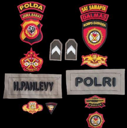 bordir brivet polri timbul