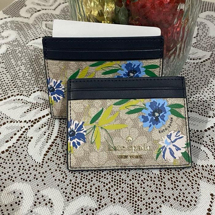 Kate spade card case blazer blue spade flower