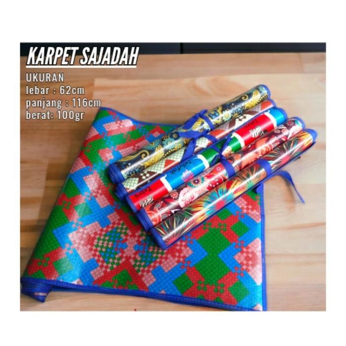 Karpet tikar sajadah piknik gulungan gambar tebal ukuran panjang 120 x 62 cm