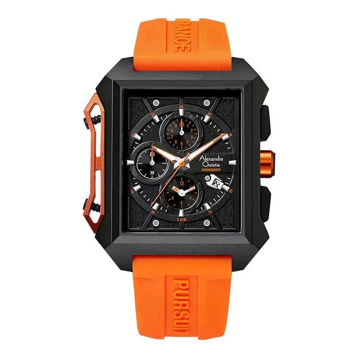 Alexandre Christie 6601MC Jam Tangan Pria Model Kotak Analog Chrono Diameter 34.4mm - Watches
