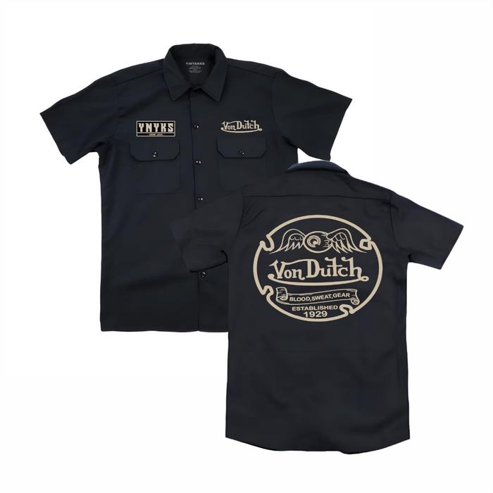 LYCUS CLOTHING Workshirt von dutch Kemeja Kerja PDH Kain Motif Nyaman Panjang Twill Pria  Casual cow