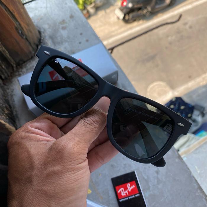 kacamata wayfarer rb 2140 901SA hitam doff sz 54 kaca hitam
