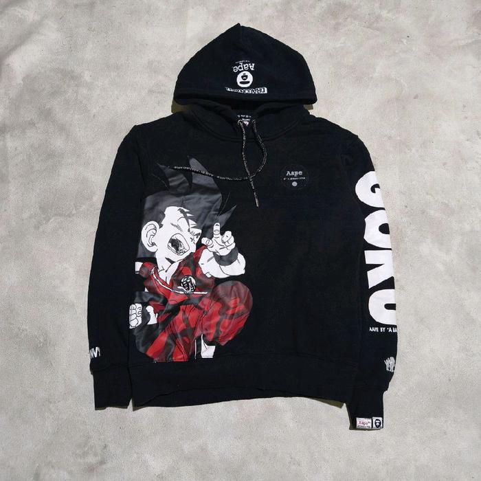 Sweater hoodie aape x Dragon ball hitam bekas