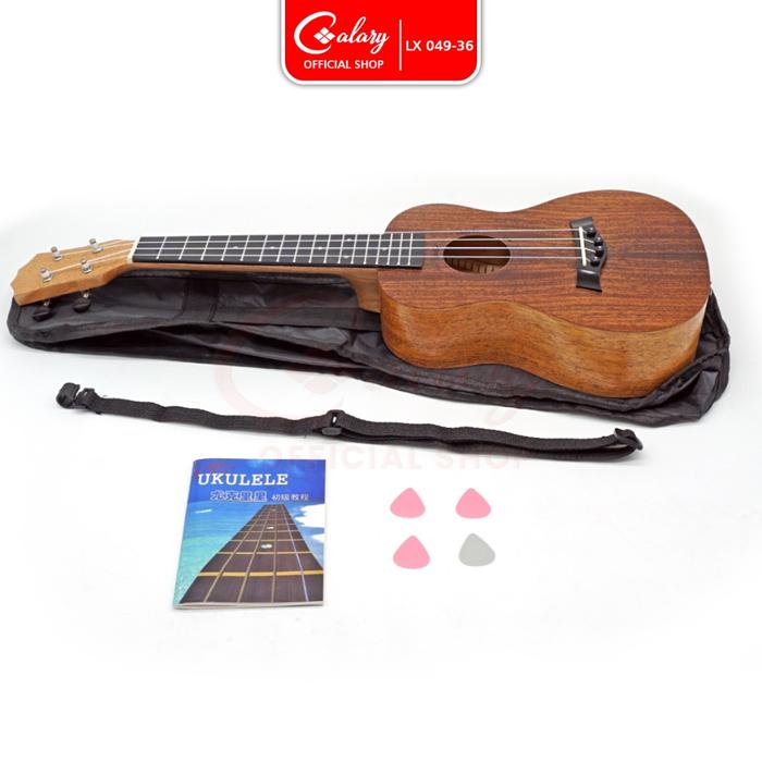 CALARY Ukulele Concert 4 Senar Ukulele 24 Inch Ukulele Suara Nyaring Bahan Kayu Mahoni 049-36