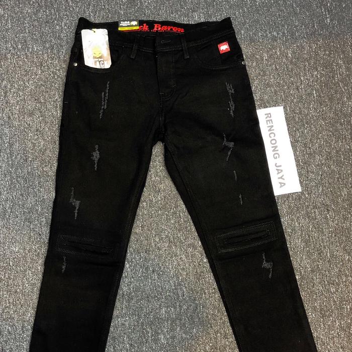 BLACK BARON SIMPLE NON FORMAL MURAH BERKUALITAS  DENIM JEANS PALING VIRAL Celana Hitam PENDEK Pria d