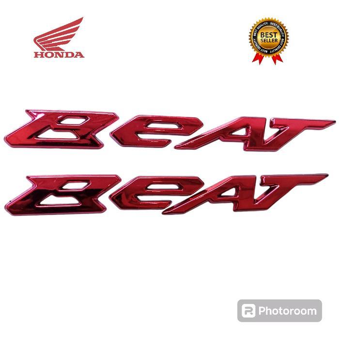 EMBLEM LOGO BEAT DELUXE / LOGO EMBLEM TIMBUL BEAT WARNA MERAH Motorcycle [NTS]